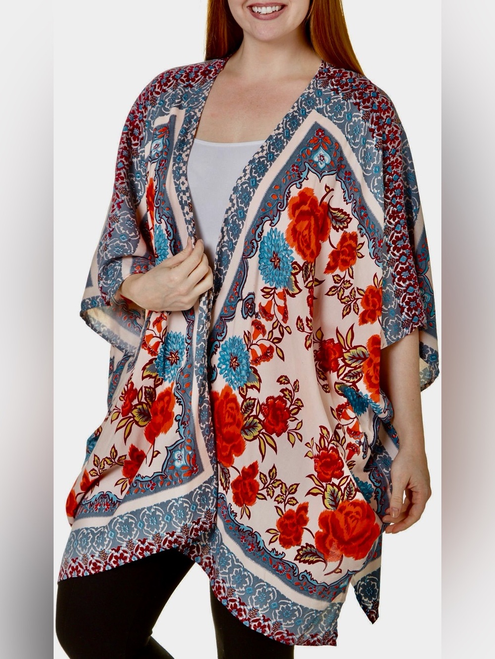 Angie Women's Floral Boho Kimono Cardigan